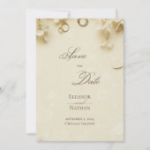 洗練された春夏の結婚式の日付を保存 招待状 (正面)