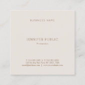 洗練された最小主義のモダンなテンプレートの贅沢 スクエア名刺 (裏面)