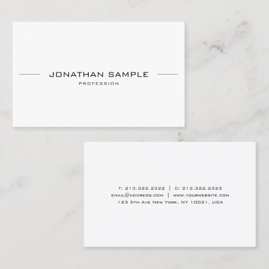 洗練された最小主義のモダンのお洒落なプロフェッショナル 名刺 (正面/裏面)