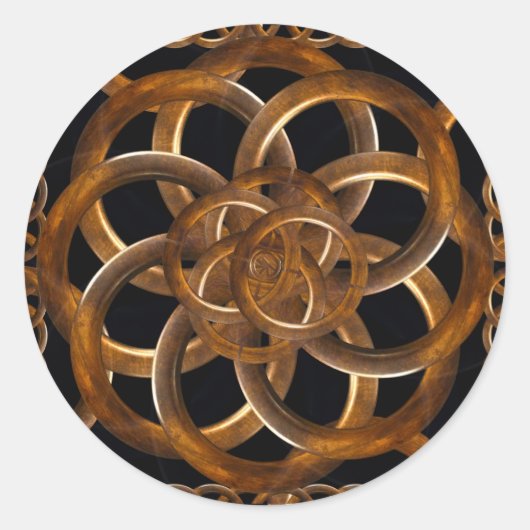 洗練された木の装飾背景 ラウンドシール (正面)