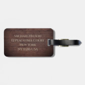 洗練された木製効果イニシャル ラゲッジタグ (裏面横)