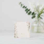 洗練された植物画が描かれた継承される結婚式の招待状 スクエア名刺 (スタンド正面)