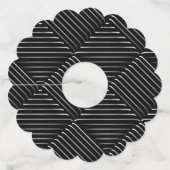 洗練された正方形パターン2 ワイングラスタグ (正面)