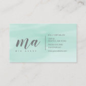 洗練された水の色のミントシンプル 名刺 (裏面)