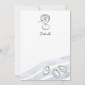 洗練された水彩インクの牡蠣とカクテル 招待状 (裏面)