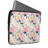 洗練された水彩フローラピンクの花 ラップトップスリーブ (正面右)