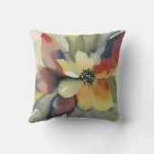 洗練された水彩フローラ枕 クッション (裏面)