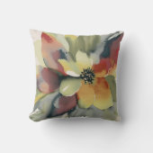 洗練された水彩フローラ枕 クッション (正面)