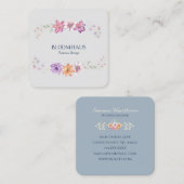 洗練された水彩植物エレガントフローラ スクエア名刺 (正面/裏面)