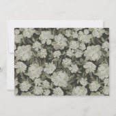 洗練された水彩花のグリーンQR＆写真 セーブザデート (裏面)