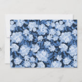 洗練された水彩花卉 ブルーQR&写真 セーブザデート (裏面)