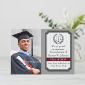 洗練された法学卒業写真 案内状 (スタンド正面)