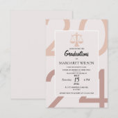 洗練された法科大学院の卒業発表 招待状 (正面/裏面)