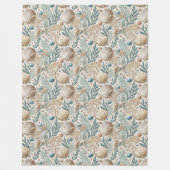 洗練された海岸毛布の繊細なシェルコーラルデザイン フリースブランケット (正面)