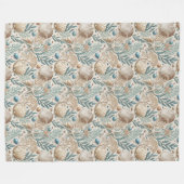 洗練された海岸毛布の繊細なシェルコーラルデザイン フリースブランケット (正面(横))