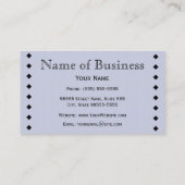 洗練された海軍および銀の羽のモノグラム 名刺 (裏面)