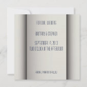 洗練された海軍と黄色のフローラ保存日付 セーブザデート (裏面)