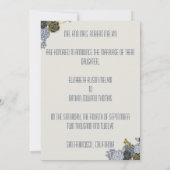 洗練された海軍と黄色のフローラ発表 招待状 (裏面)