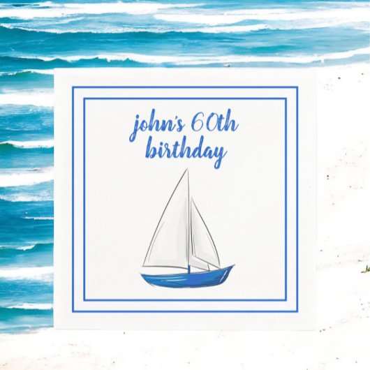 洗練された海軍ブルーの船のカクテルパーティー スタンダードカクテルナプキン