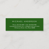 洗練された深いグリーン連絡卒業 コーリングカード (裏面)