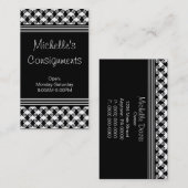 洗練された渦巻き状の名刺、白黒 名刺 (正面/裏面)