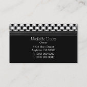 洗練された渦巻き状の名刺、白黒 名刺 (裏面)