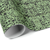 洗練された渦巻き |黒と緑 ラッピングペーパー (ロールコーナー)