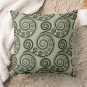 洗練された灰色の植物性ファーンフォンドカール クッション (ブランケット)