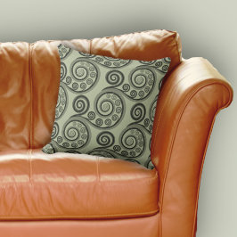 洗練された灰色の植物性ファーンフォンドカール クッション