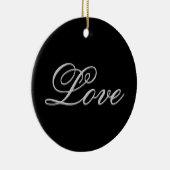 洗練された灰色の黒の愛 セラミックオーナメント (右)