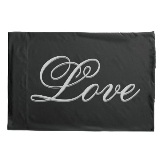 洗練された灰色の黒の愛 枕カバー (裏面)