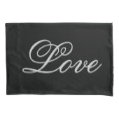 洗練された灰色の黒の愛 枕カバー (正面)