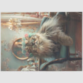 洗練された猫ピンクのセージサロンデコップティッス 薄葉紙 (正面)