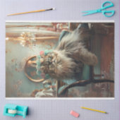 洗練された猫ピンクセージサロンデコページ 薄葉紙 (クラフト)