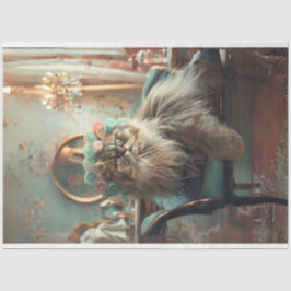 洗練された猫ピンクセージサロンデコページ 薄葉紙