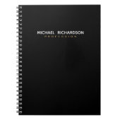 洗練された男らしブラック金ゴールドホワイトノートブック ノートブック (正面)