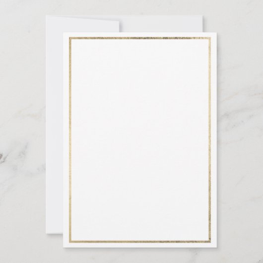 洗練された白金ゴールド熱帯性の葉ありがとう 招待状 (裏面)