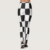 洗練された白黒のエ市松模様にンベープ レギンス (裏面)