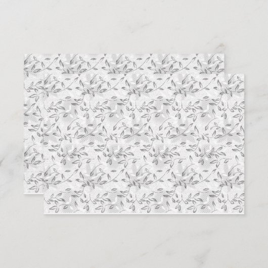 洗練された白黒のフローラ、ハイライトモチーフ サンキューカード (正面/裏面)