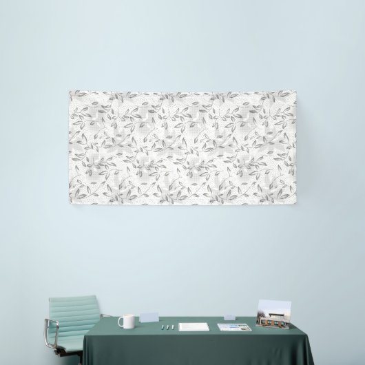 洗練された白黒のフローラ、ハイライトモチーフ 横断幕 (トレードショー)