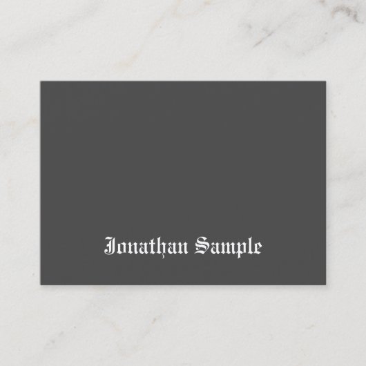 洗練された白黒の古い英国の文字のカッコいい 名刺 (正面)