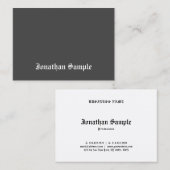 洗練された白黒の古い英国の文字のカッコいい 名刺 (正面/裏面)