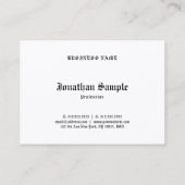 洗練された白黒の古い英国の文字のカッコいい 名刺 (裏面)