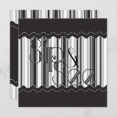 洗練された白黒のsipと参照2 招待状 (正面/裏面)