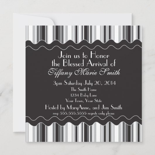 洗練された白黒のsipと参照2 招待状 (裏面)