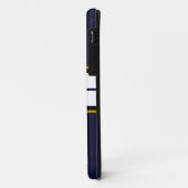 洗練された白黒ストライプレースの海軍 Case-Mate iPhoneケース (裏面/左)