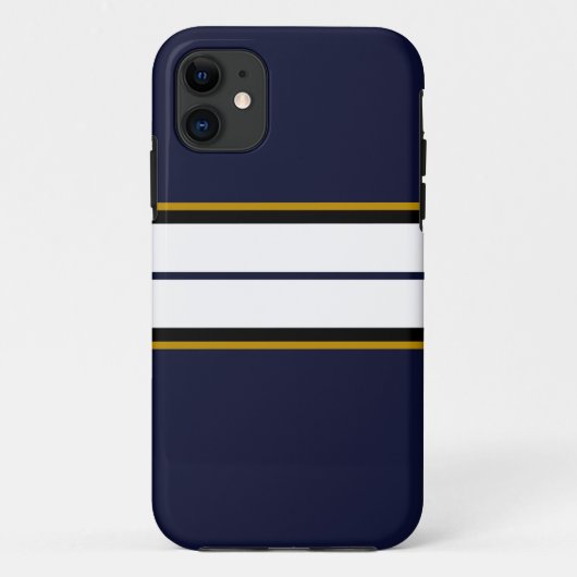 洗練された白黒ストライプレースの海軍 Case-Mate iPhoneケース (裏面)