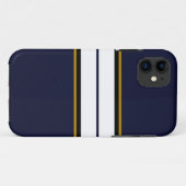 洗練された白黒ストライプレースの海軍 Case-Mate iPhoneケース (裏面(横))