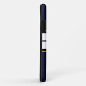 洗練された白黒ストライプレースの海軍 Case-Mate iPhoneケース (裏面/右)