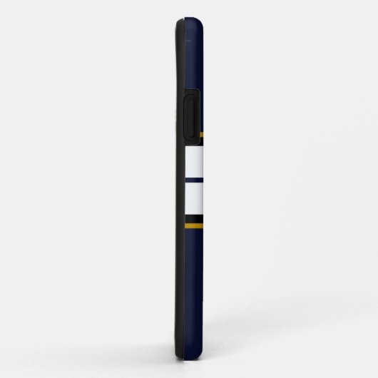 洗練された白黒ストライプレースの海軍 Case-Mate iPhoneケース (裏面/右)